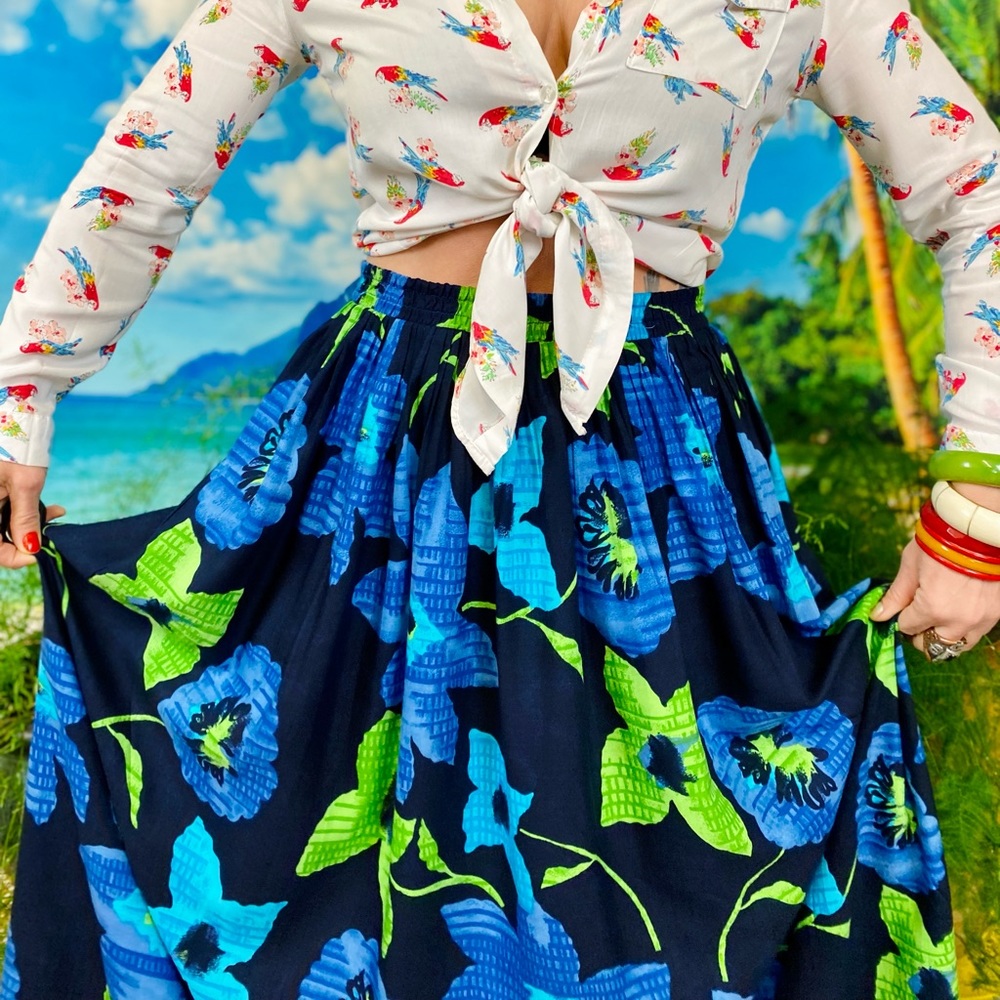 Vintage Gathered Flower Skirt